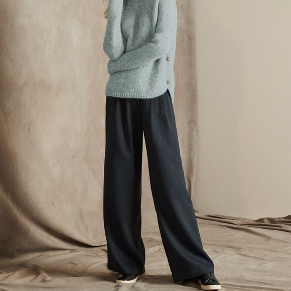 Poetry Wide Legged Linen Trousers In 